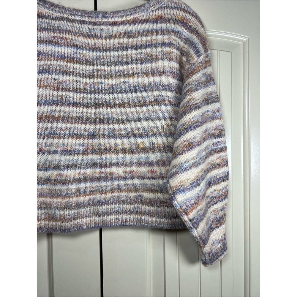 Hollister Multi-Color Spacedye Knit Oversized Boatneck Sweater SIZE SMALL - Picture 5 of 8